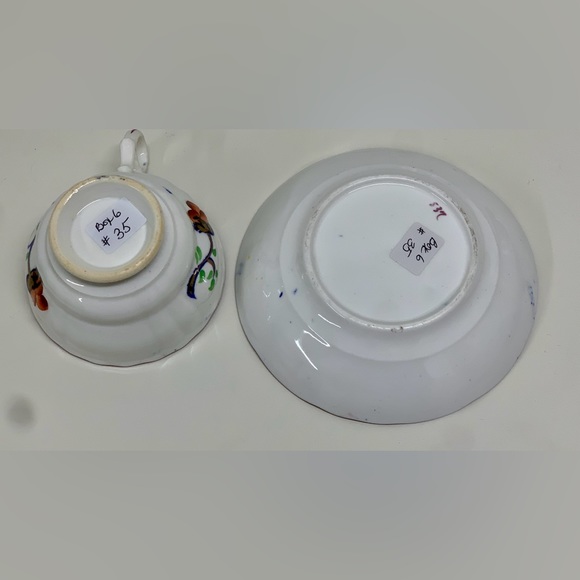 19th Century Antique Gaudy Welsh CHINOISSERIE Pattern Cup & Saucer Tea Set - Picture 14 of 15